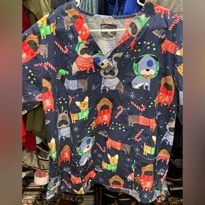 Christmas Scrub Top